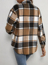 Charming Plaid Print Women Shirt Jacket - Button Collar, Long Sleeve, Suitable For Spring & Autumn - Versatile Casual Wear,